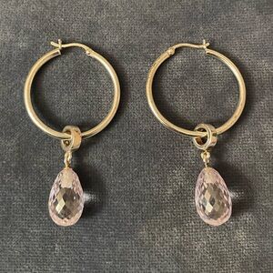Sterling Crystal charm hoop earrings